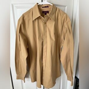 ✨ NORDSTROM Men’s Smartcare Wrinkle-Free Dress Shirt – Khaki – Size Large ✨